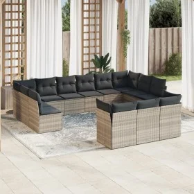 Set sofás de jardín con cojines 13 piezas ratán sintético gris de , Conjuntos de jardín - Ref: Foro24-3218452, Precio: 917,31...