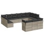 Set sofás de jardín con cojines 13 piezas ratán sintético gris de , Conjuntos de jardín - Ref: Foro24-3218452, Precio: 899,49...