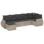 Set de sofás de jardín 7 pzas con cojines ratán PE gris claro de , Conjuntos de jardín - Ref: Foro24-3254019, Precio: 515,24 ...