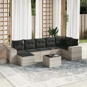 Set de sofás de jardín 8 pzas y cojines ratán sintético gris de , Conjuntos de jardín - Ref: Foro24-3255229, Precio: 568,34 €...