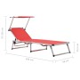 Tumbonas plegables con techo 2 uds aluminio y textilene rojo de vidaXL, Tumbonas - Ref: Foro24-312459, Precio: 239,36 €, Desc...