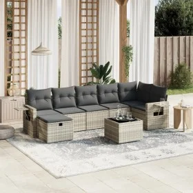 Set de sofás de jardín 8 pzas y cojines ratán sintético gris de , Conjuntos de jardín - Ref: Foro24-3263828, Precio: 531,18 €...