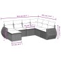 Set de sofás de jardín 7 pzas con cojines ratán PE gris claro de , Sofás modulares de exterior - Ref: Foro24-3221701, Precio:...