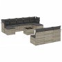 Set de sofás de jardín 11 pzas y cojines ratán sintético gris de , Conjuntos de jardín - Ref: Foro24-3218302, Precio: 687,40 ...