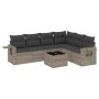 Set de sofás de jardín 7 pzas con cojines ratán PE gris claro de , Conjuntos de jardín - Ref: Foro24-3220221, Precio: 486,88 ...