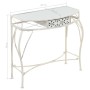Mesa auxiliar estilo francés metal 82x39x76 cm blanca en Mesas auxiliares | Comprar online en Foru.es