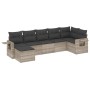 Set de sofás de jardín 7 pzas con cojines ratán PE gris claro de , Conjuntos de jardín - Ref: Foro24-3220481, Precio: 481,64 ...
