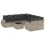 Set muebles jardín 9 pzas y cojines ratán sintético gris claro de , Conjuntos de jardín - Ref: Foro24-3221161, Precio: 638,78...