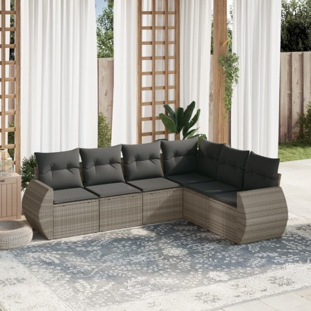Set de sofás de jardín 6 pzas y cojines ratán sintético gris de , Conjuntos de jardín - Ref: Foro24-3221411, Precio: 452,79 €...