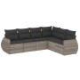Set de sofás de jardín 6 pzas y cojines ratán sintético gris de , Conjuntos de jardín - Ref: Foro24-3221411, Precio: 452,79 €...