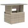 Mesa jardín superficie vidrio ratán PE gris claro 100x55x73 cm de , Mesas de jardín - Ref: Foro24-366183, Precio: 116,79 €, D...