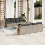 Set muebles jardín 9 pzas y cojines ratán sintético gris claro de , Conjuntos de jardín - Ref: Foro24-3219951, Precio: 618,53...