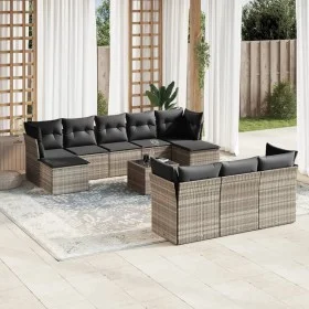 Set de sofás de jardín 11 pzas y cojines ratán sintético gris de , Conjuntos de jardín - Ref: Foro24-3218342, Precio: 717,66 ...