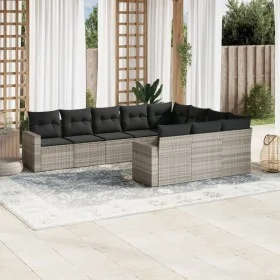 Set sofás jardín 10 pzas con cojines ratán sintético gris claro de , Conjuntos de jardín - Ref: Foro24-3219482, Precio: 683,8...