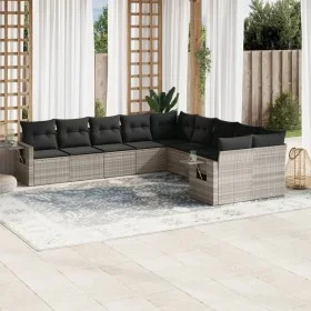 Set sofás jardín 10 pzas con cojines ratán sintético gris claro de , Conjuntos de jardín - Ref: Foro24-3220711, Precio: 688,6...