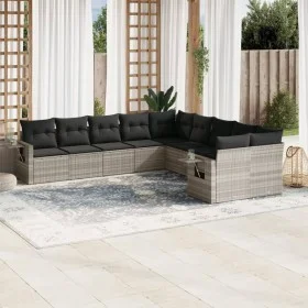 Set sofás jardín 10 pzas con cojines ratán sintético gris claro de , Conjuntos de jardín - Ref: Foro24-3253049, Precio: 708,0...