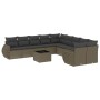 Set de sofás de jardín 11 pzas y cojines ratán sintético gris de , Sofás modulares de exterior - Ref: Foro24-3221921, Precio:...