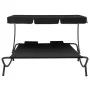Tumbona de jardín con toldo y cojines negro de vidaXL, Camas para exteriores - Ref: Foro24-313521, Precio: 139,90 €, Descuent...