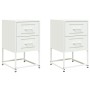 Mesitas de noche 2 unidades acero blanco 36x39x60,5 cm de , Mesitas de noche - Ref: Foro24-846469, Precio: 93,81 €, Descuento: %