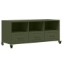 Mueble de TV de acero verde oliva 100,5x39x43,5 cm de , Muebles TV - Ref: Foro24-846696, Precio: 119,08 €, Descuento: %