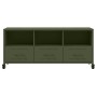 Mueble de TV de acero verde oliva 100,5x39x43,5 cm de , Muebles TV - Ref: Foro24-846696, Precio: 119,08 €, Descuento: %