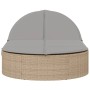 Tumbona doble con cojines ratán sintético beige de , Tumbonas - Ref: Foro24-368649, Precio: 275,53 €, Descuento: %