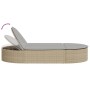Tumbona doble con cojines ratán sintético beige de , Tumbonas - Ref: Foro24-368649, Precio: 275,53 €, Descuento: %