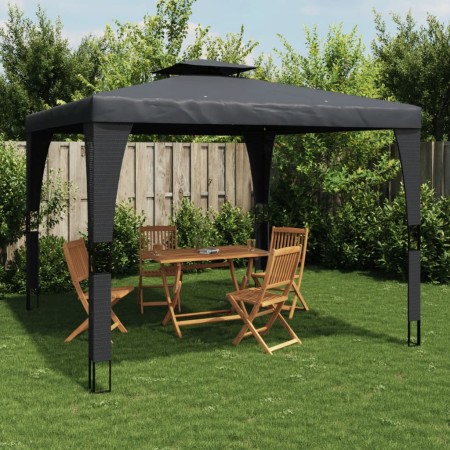 Cenador con doble techo acero gris antracita 3,98x2,98 m de , Carpas y cenadores - Ref: Foro24-368443, Precio: 300,71 €, Desc...