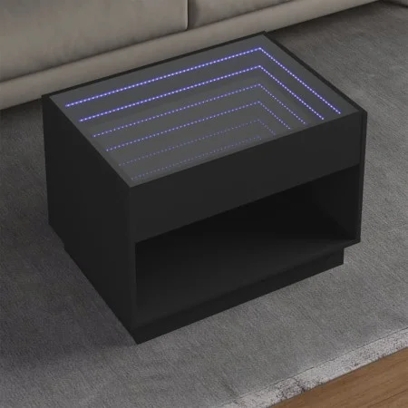 Mesa de centro con Infinity LED negro 70x50x50 cm de , Mesas de centro - Ref: Foro24-847659, Precio: 101,74 €, Descuento: %