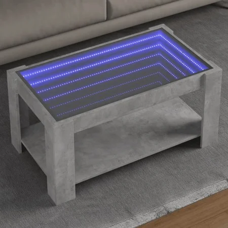 Mesa de centro y LED madera ingeniería gris hormigón 93x53x45cm de , Mesas de centro - Ref: Foro24-847556, Precio: 135,33 €, ...