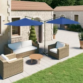 Double umbrella with blue steel pole 600 cm by vidaXL, Umbrellas - Ref: Foro24-312569, Price: 145,97 €, Discount: %
