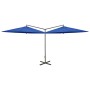 Sombrilla doble con palo de acero azul 600 cm de vidaXL, Sombrillas - Ref: Foro24-312569, Precio: 148,87 €, Descuento: %