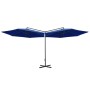 Sombrilla doble con palo de acero azul 600 cm de vidaXL, Sombrillas - Ref: Foro24-312569, Precio: 148,87 €, Descuento: %