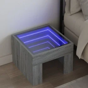 Mesa de centro con Infinity LED gris Sonoma 40x40x30 cm by , Nightstands - Ref: Foro24-3284075, Price: 65,28 €, Discount: %