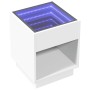 Mesita de noche con Infinity LED blanca 40x40x50 cm de , Mesitas de noche - Ref: Foro24-3284077, Precio: 60,44 €, Descuento: %
