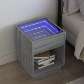 Mesa de centro con Infinity LED gris Sonoma 40x40x50 cm de , Mesitas de noche - Ref: Foro24-3284082, Precio: 72,72 €, Descuen...