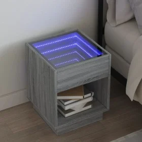 Mesa de centro con Infinity LED gris Sonoma 40x40x50 cm de , Mesitas de noche - Ref: Foro24-3284082, Precio: 71,62 €, Descuen...