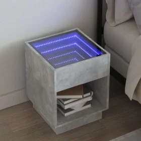 Mesita de noche con Infinity LED gris hormigón 40x40x50 cm by , Nightstands - Ref: Foro24-3284080, Price: 72,88 €, Discount: %