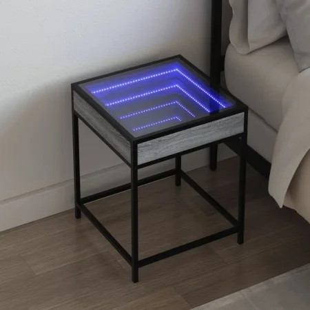 Mesa de centro con Infinity LED gris Sonoma 40x40x51 cm by , Nightstands - Ref: Foro24-3284094, Price: 54,39 €, Discount: %