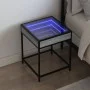 Mesa de centro con Infinity LED gris Sonoma 40x40x51 cm by , Nightstands - Ref: Foro24-3284094, Price: 54,39 €, Discount: %