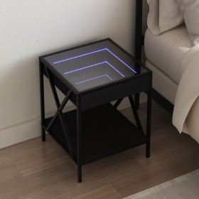 Mesita de noche con Infinity LED negra 40x40x49 cm de , Mesitas de noche - Ref: Foro24-3284096, Precio: 69,31 €, Descuento: %