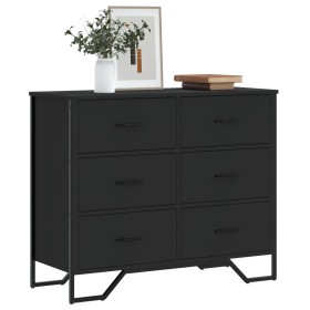 Cómoda madera de ingeniería negro 91x35,5x74,5 cm de , Cajoneras - Ref: Foro24-3295302, Precio: 162,15 €, Descuento: %