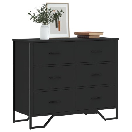 Cómoda madera de ingeniería negro 91x35,5x74,5 cm de , Cajoneras - Ref: Foro24-3295302, Precio: 162,15 €, Descuento: %