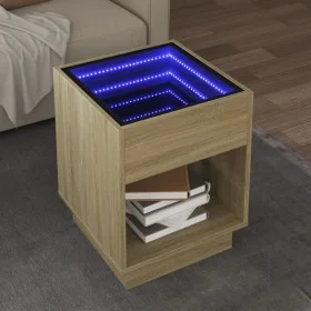 Mesa de centro con Infinity LED roble Sonoma 40x40x50 cm de , Mesas de centro - Ref: Foro24-847646, Precio: 59,42 €, Descuent...