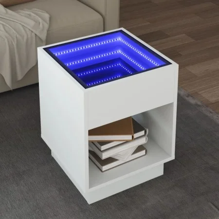 Mesa de centro con Infinity LED blanco 40x40x50 cm de , Mesas de centro - Ref: Foro24-847644, Precio: 59,68 €, Descuento: %