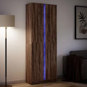 Aparador con LED madera ingeniería marrón roble 74x32,5x200 cm de , Aparadores - Ref: Foro24-3307897, Precio: 165,30 €, Descu...