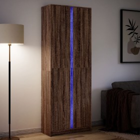 Aparador con LED madera ingeniería marrón roble 74x32,5x200 cm de , Aparadores - Ref: Foro24-3307897, Precio: 167,54 €, Descu...