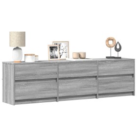 Mueble de TV con LED madera ingeniería gris Sonoma 180x34x50 cm de , Muebles TV - Ref: Foro24-3307931, Precio: 178,09 €, Desc...