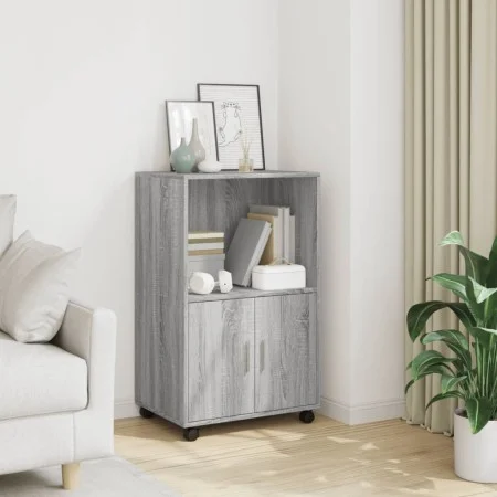 Armario con ruedas madera de ingeniería gris Sonoma 55x40x91 cm de , Aparadores - Ref: Foro24-853187, Precio: 65,32 €, Descue...
