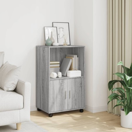 Armario con ruedas madera de ingeniería gris Sonoma 55x40x91 cm de , Aparadores - Ref: Foro24-853187, Precio: 66,32 €, Descue...